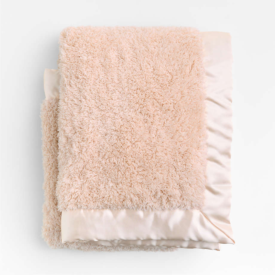 Couverture de poussette en peluche avec bordure en satin pour bébé