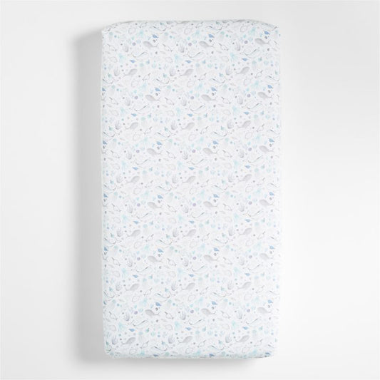 Drap-housse pour berceau en coton biologique Baby Stay Cool Sea
