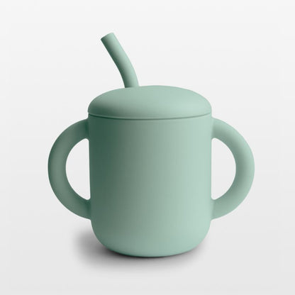 Gobelet d'apprentissage en silicone Baby Mushie avec paille