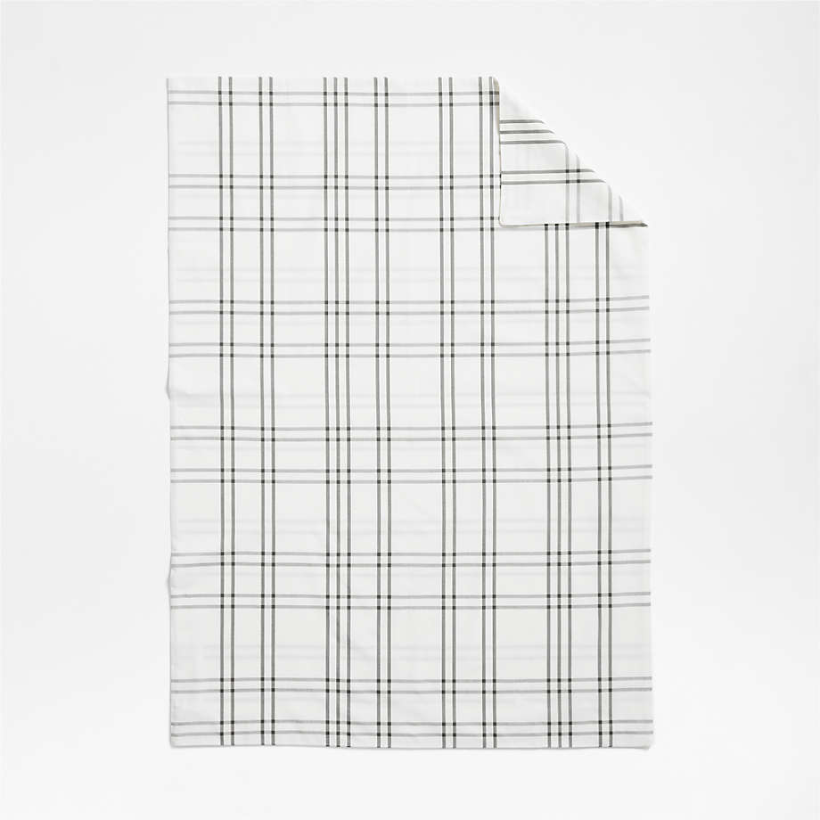 Housse de couette en coton biologique teint en fil pour enfants Stax