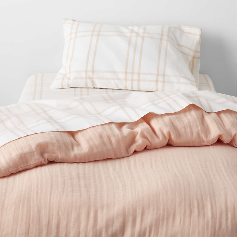 Ensemble de draps en coton biologique teint en fil pour enfants Stax