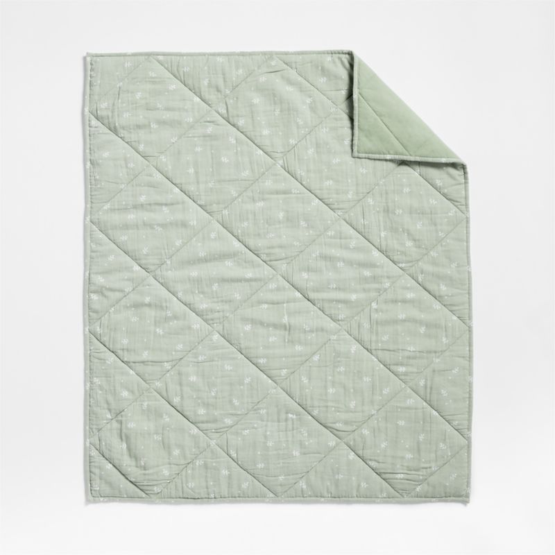 Couverture de berceau en gaze de coton ultra-douce à imprimé feuilles pour bébé