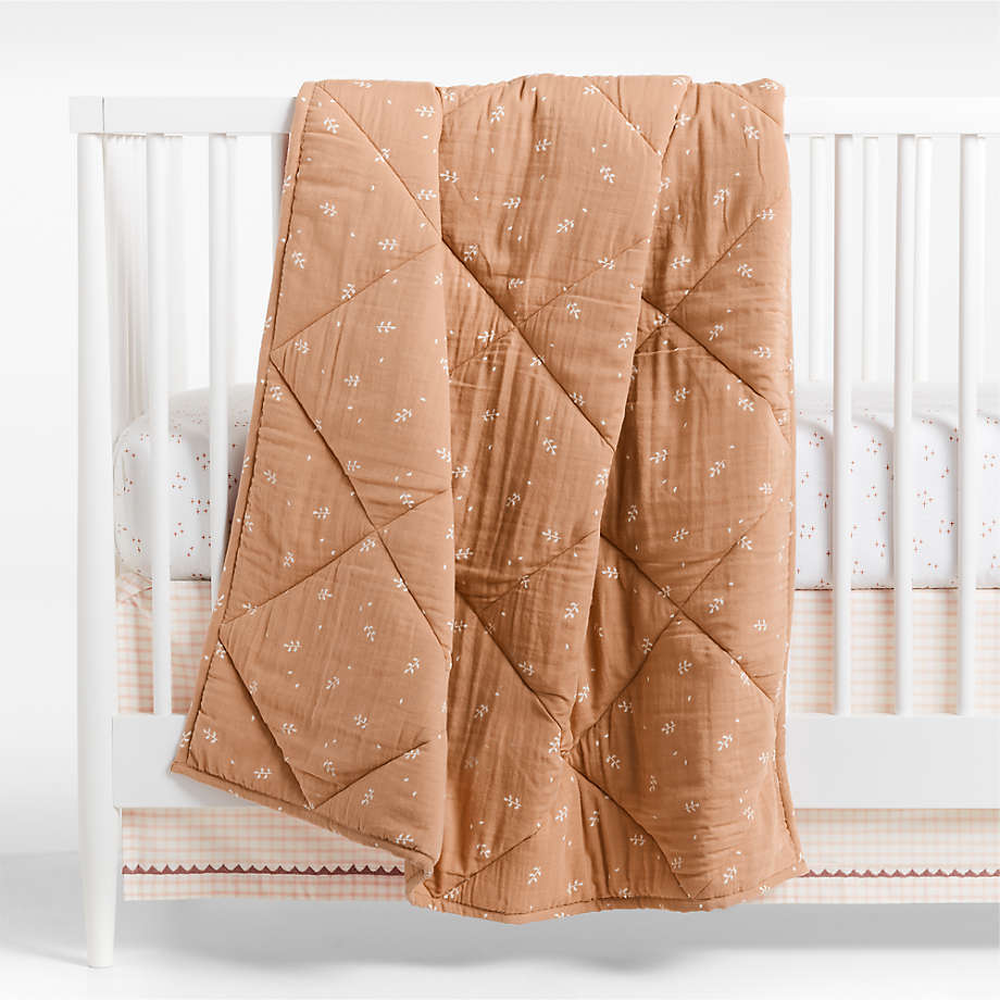 Couverture de berceau en gaze de coton ultra-douce à imprimé feuilles pour bébé