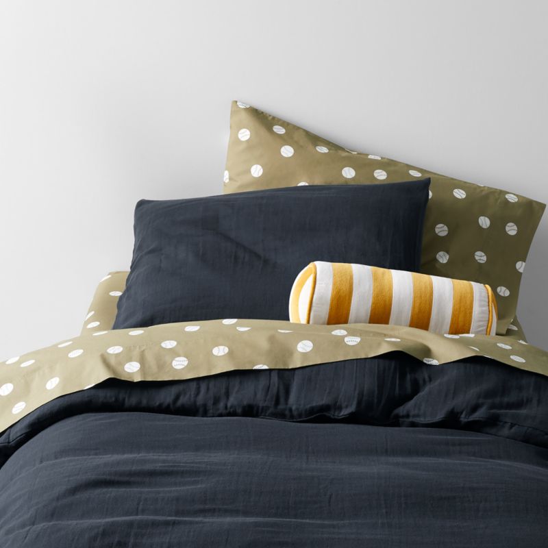 Coussin traversin en velours rayé Savannah Harriet pour enfants