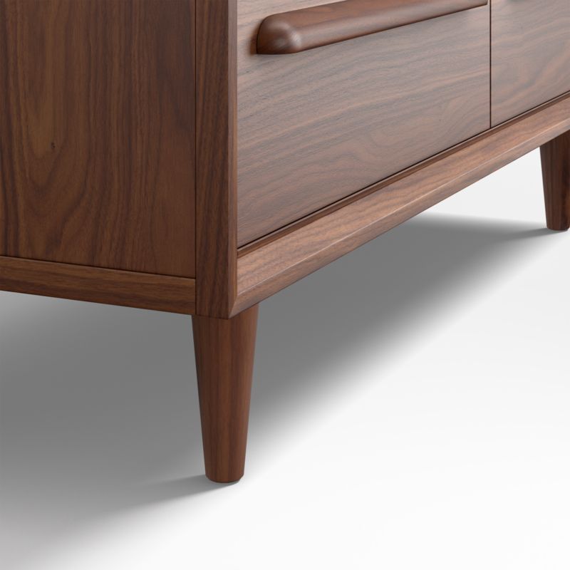 Commode à 6 tiroirs larges en bois de noyer style milieu du siècle pour enfants Tatum