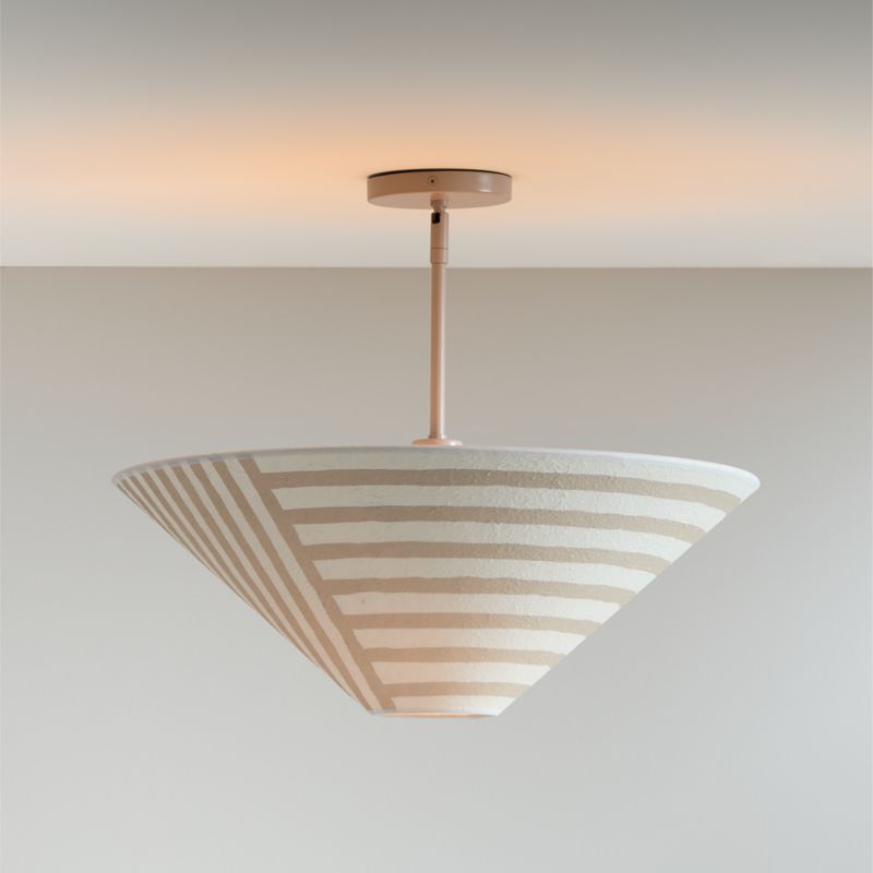 Plafonnier semi-encastré Kids Zuri Stripe en papier mâché