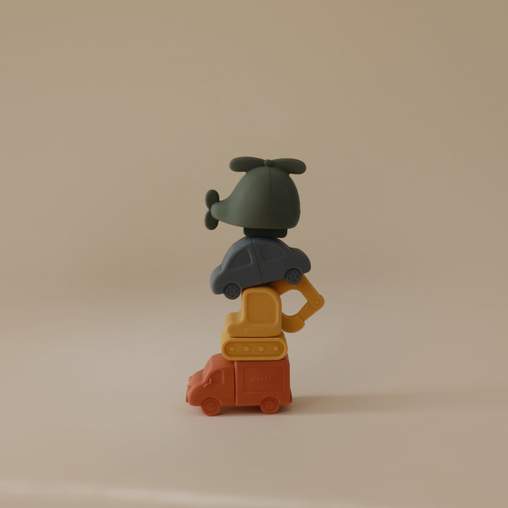 Coffret de bain Baby Mushie Véhicules sans moisissure (lot de 4)